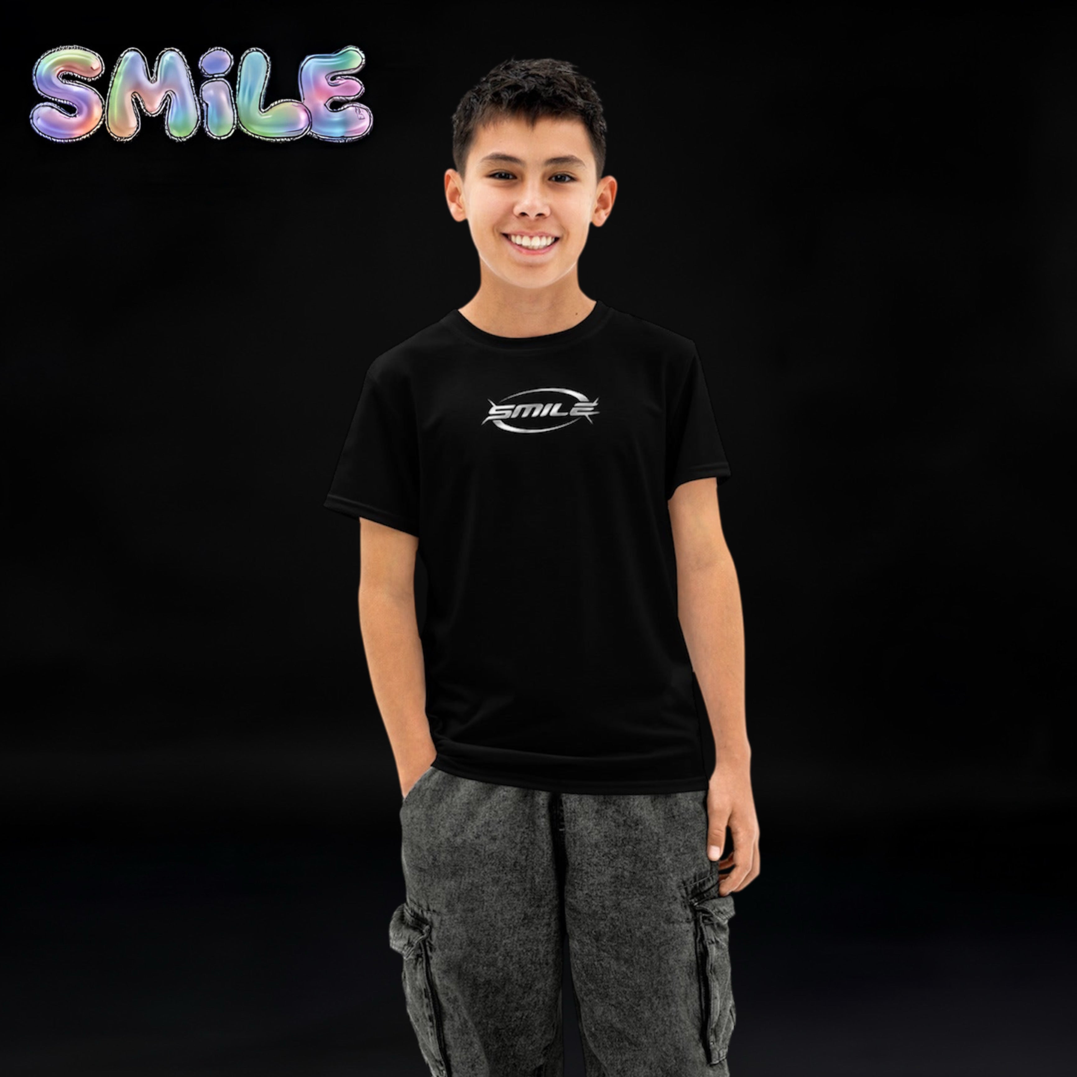 Boys & Girls Smile Teens T-Shirt (Special) Silver