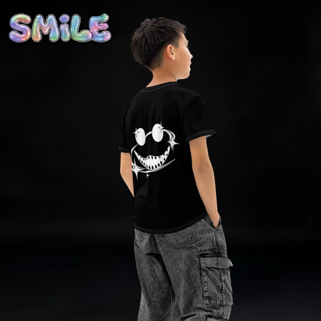 Boys & Girls Smile Teens T-Shirt Black