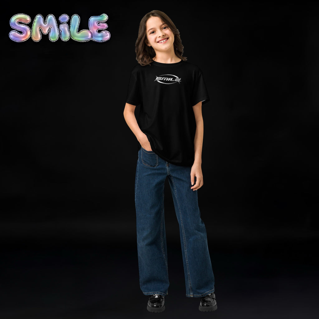 Boys & Girls Smile Teens T-Shirt (Special) Silver