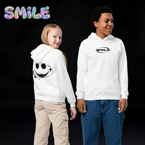 Boys & Girls Smile Teens Pullover Hoodie White Colors