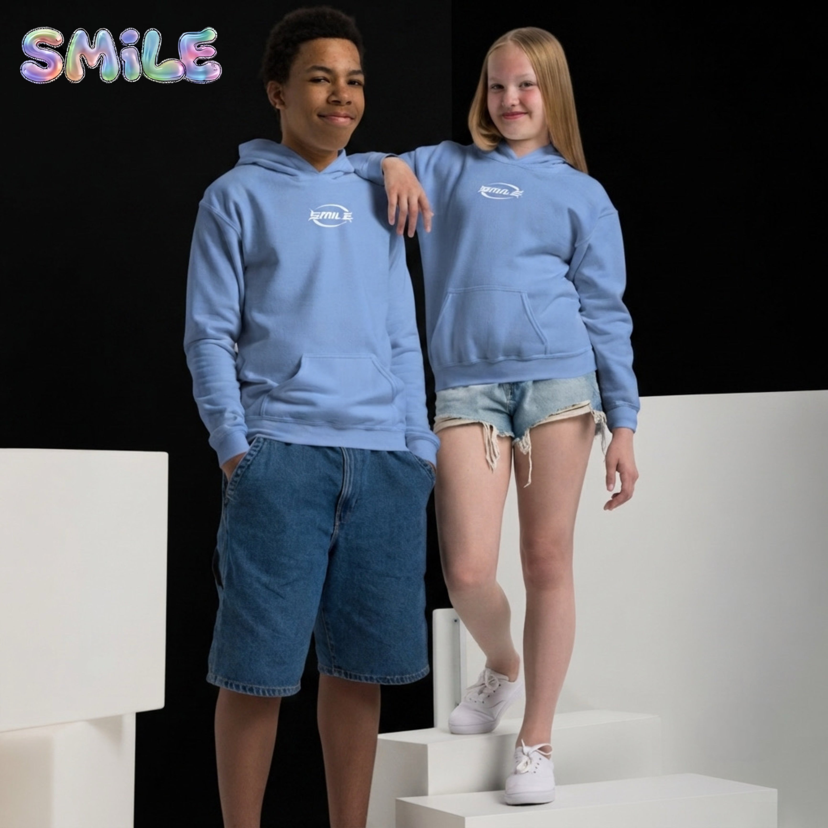 Boys & Girls Smile Teens Pullover Hoodie Colors