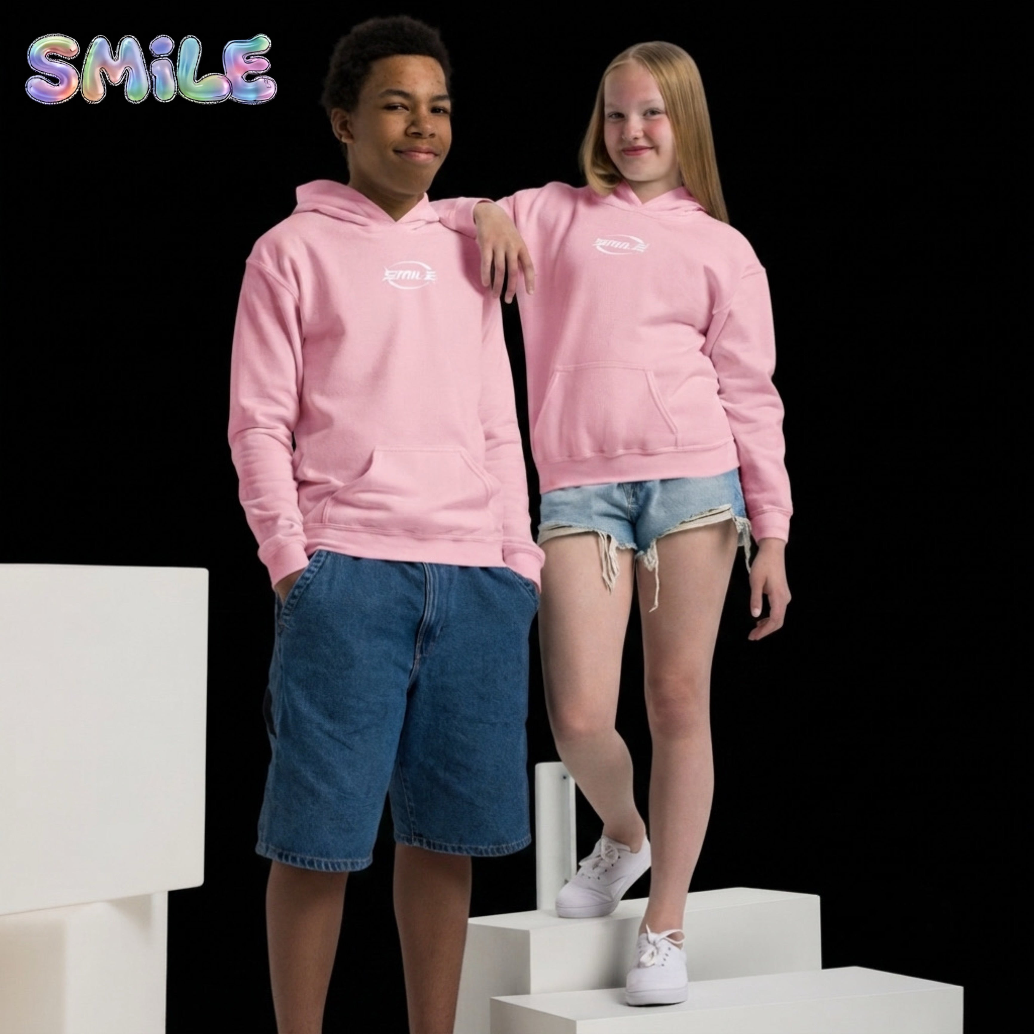 Boys & Girls Smile Teens Pullover Hoodie Colors